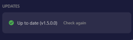 Screenshot of the Updates section showing