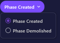 Screenshot showing the Phase chip clicked with dropdown options