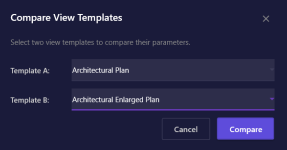 Screenshot of the Template Selection dialog showing