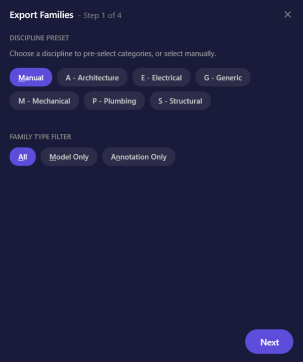 Screenshot of Step 1 showing