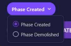 Screenshot showing the Phase chip clicked with dropdown open