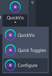 Screenshot showing the split button dropdown with Configure option highlighted
