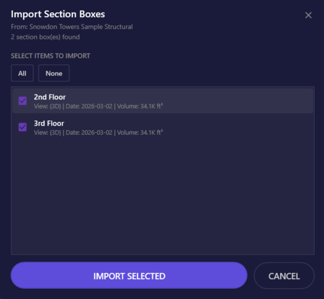 Screenshot of the Import Preview dialog showing