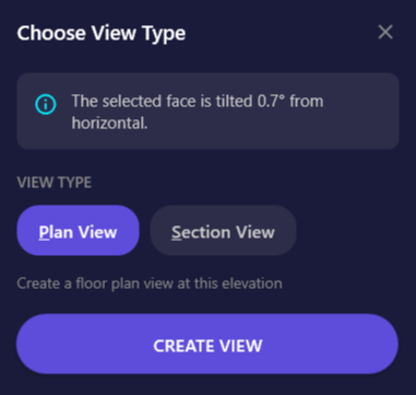 Annotated screenshot of the View Type dialog showing all UI elements