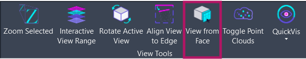 Screenshot showing the View from Face button location on the Amorphous ribbon tab in the View Tools panel